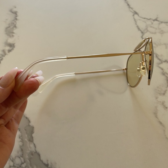 Celine Aviator sunglasses clear with white and gold tones - Picture 4 of 8
